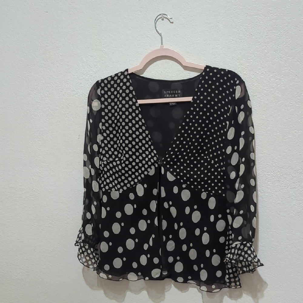Spenser Jeremy Black and White Polka Dot Blouse